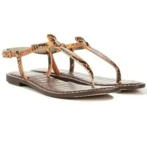 Sam Edelman gigi orange snake print thong Sandals